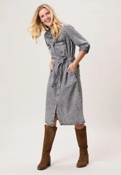 Discount Miss Etam Jurk denim Grijs