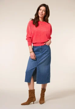 Sale Miss Etam Rok denim streep blauw Multi denim blue