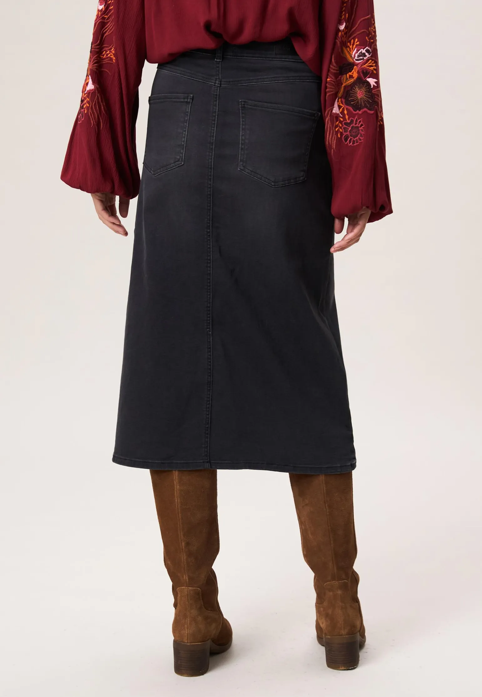 Hot Miss Etam Rok denim zwart Grijs