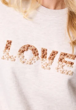 Online Miss Etam Sweater creme parel detail Light sand