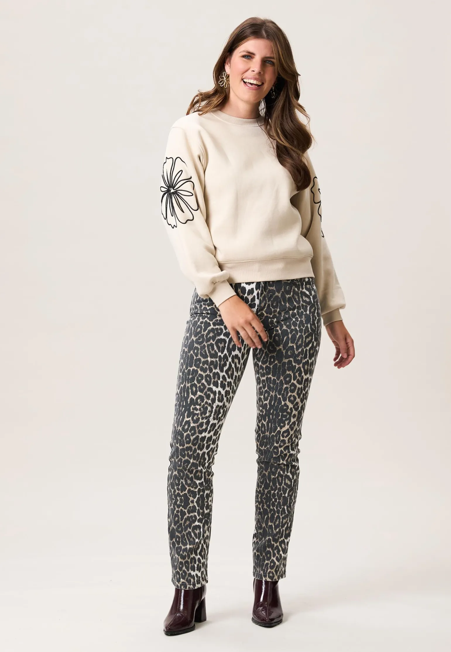 Hot Miss Etam Sweater licht zand Multi zand