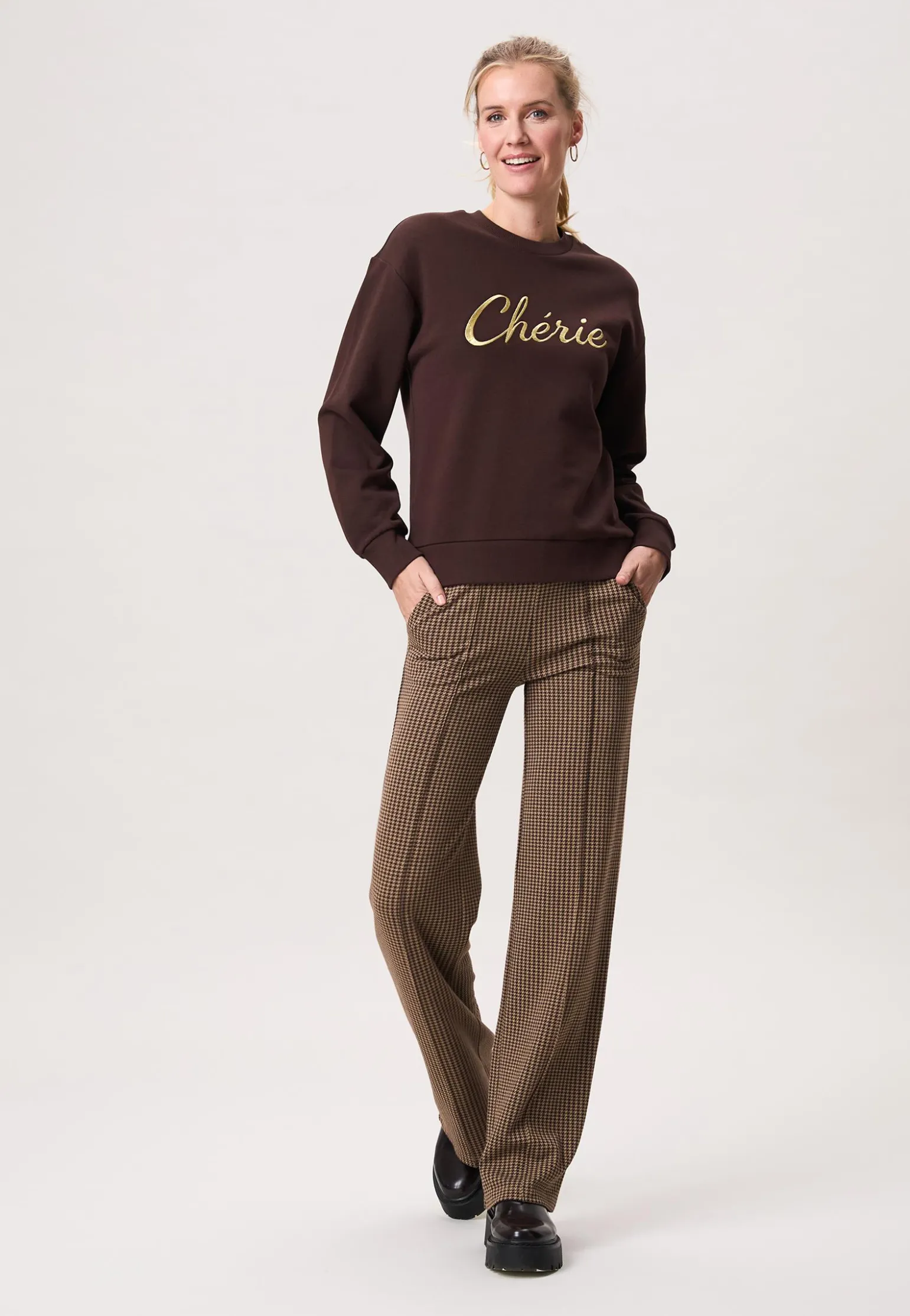 Best Miss Etam Sweater tekst bruin Coffee