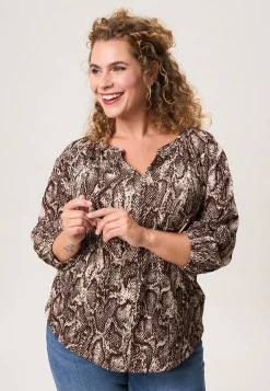 New Miss Etam Top print bruin Multi dark neutral