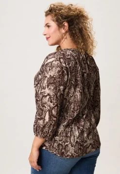 New Miss Etam Top print bruin Multi dark neutral