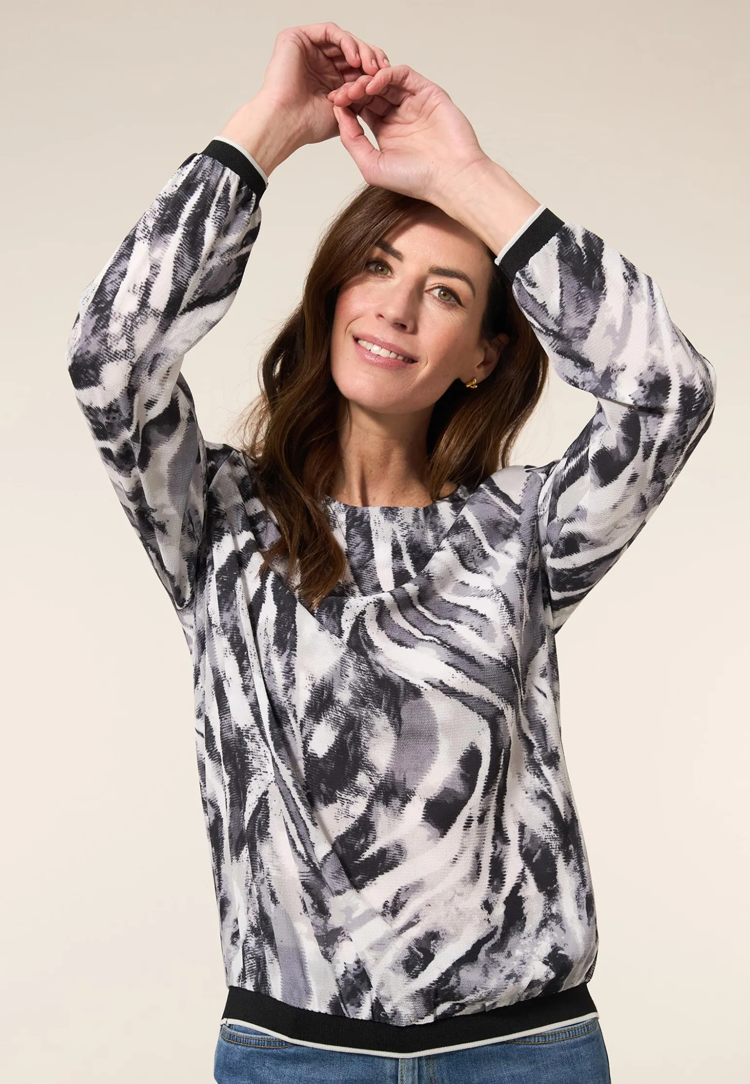 Best Miss Etam Top print grijs Multi grey