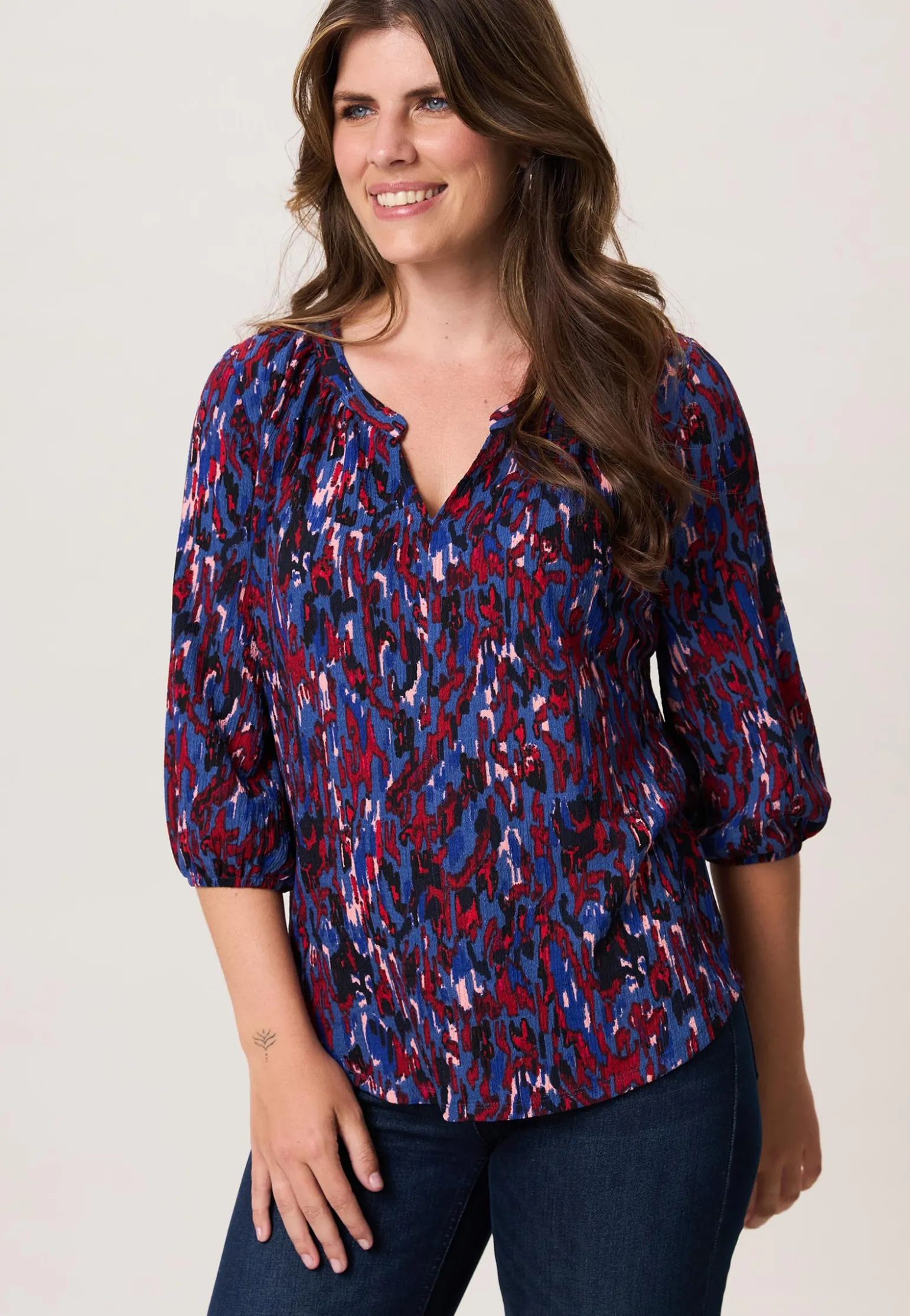 Hot Miss Etam Top print rood blauw Multi rood