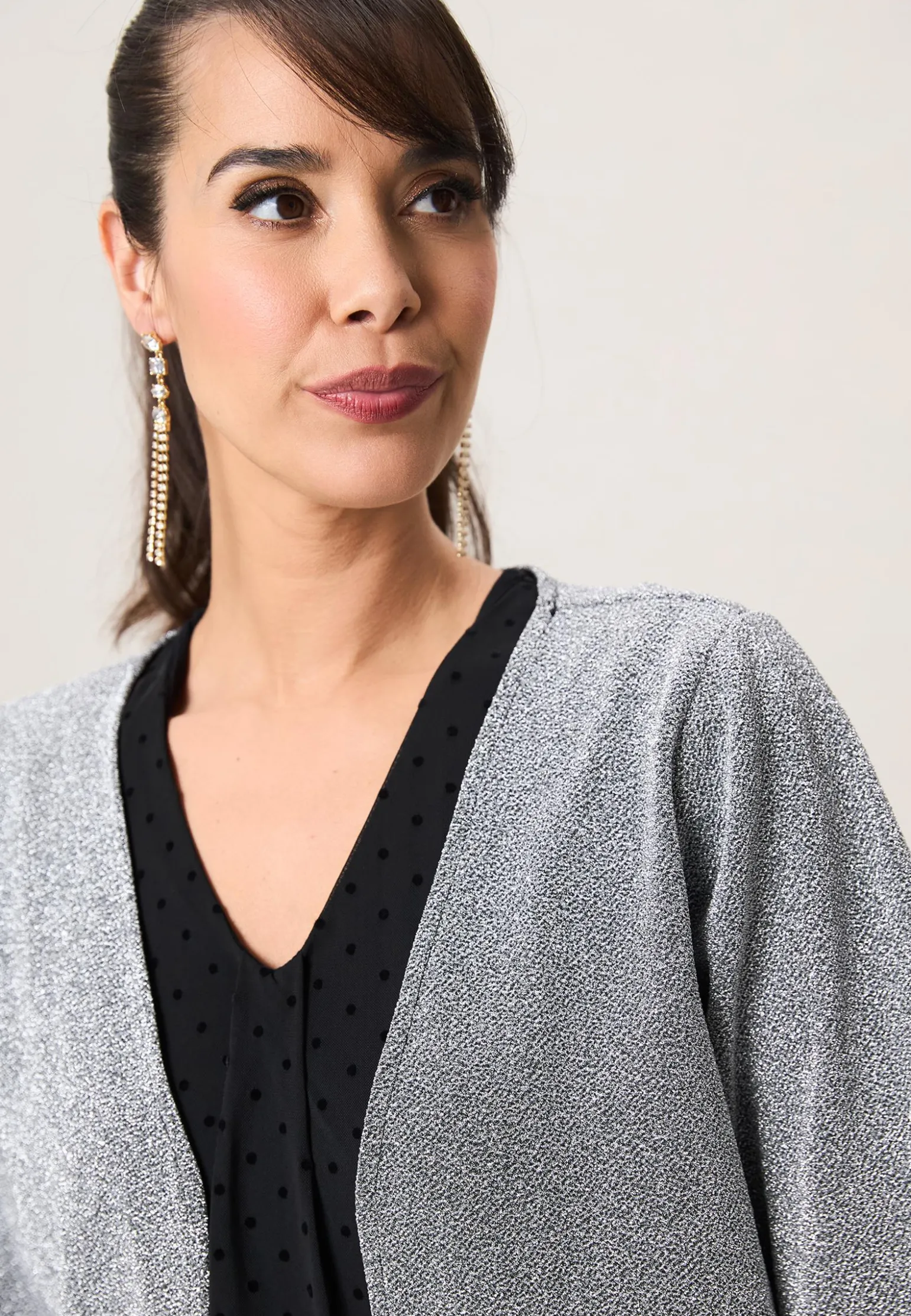 Sale Miss Etam Vest glitter zilver Multi silver