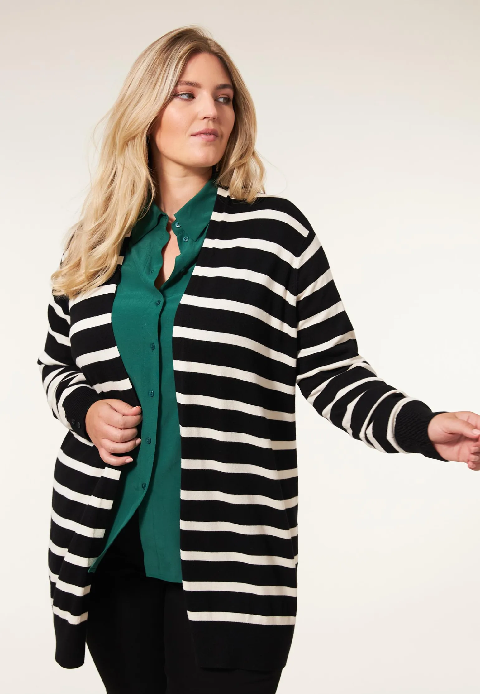 Miss Etam Vest strepen zwart Multi zwart